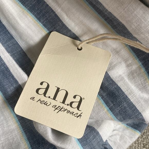 a.n.a Polly stripe blue Short Sleeve A-Line Dress - Picture 5 of 9